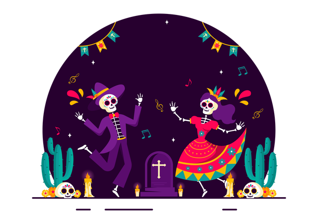 Dia De Muertos  Ilustración