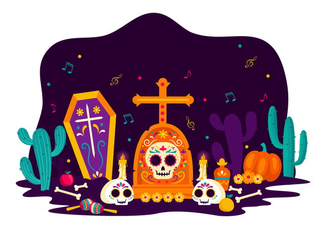 Dia De Muertos  Ilustración