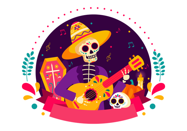 Dia De Muertos  Ilustración