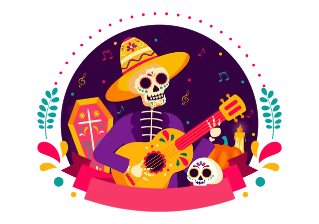 Dia De Muertos  Ilustración