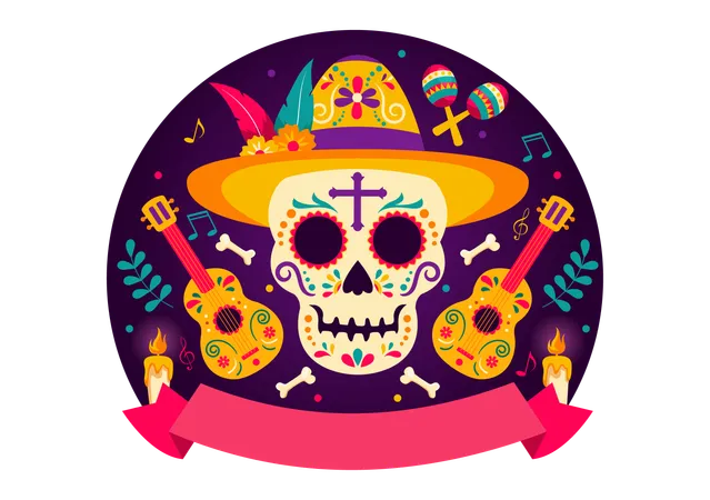 Dia De Muertos  Ilustración