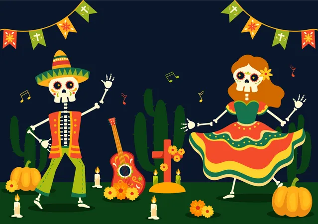 Dia de los Muertos  Ilustración