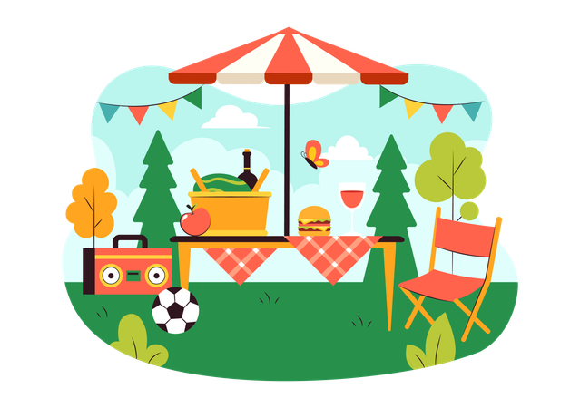 Dia de piquenique  Ilustração