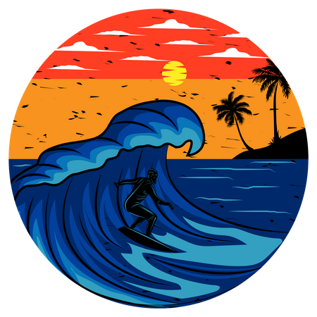 Dia de surf  Ilustración