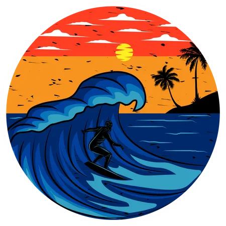 Dia de surf  Ilustración