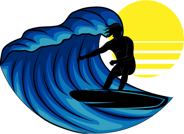 Dia de surf  Ilustración