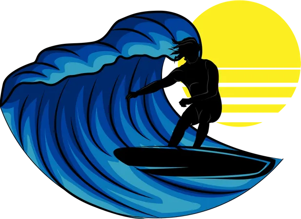 Dia de surf  Ilustración