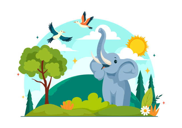 Dia del elefante  Ilustración