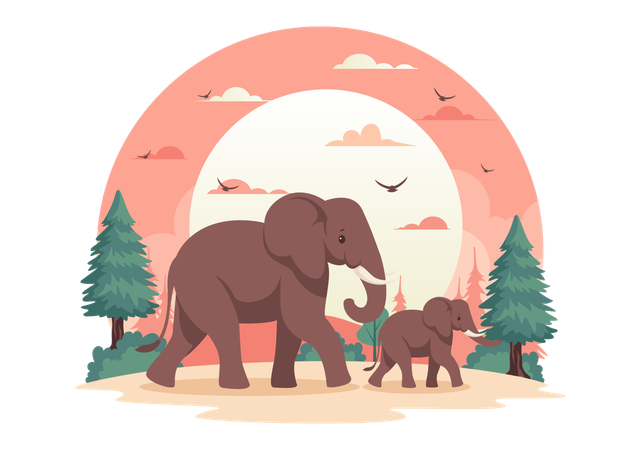 Dia del elefante  Ilustración