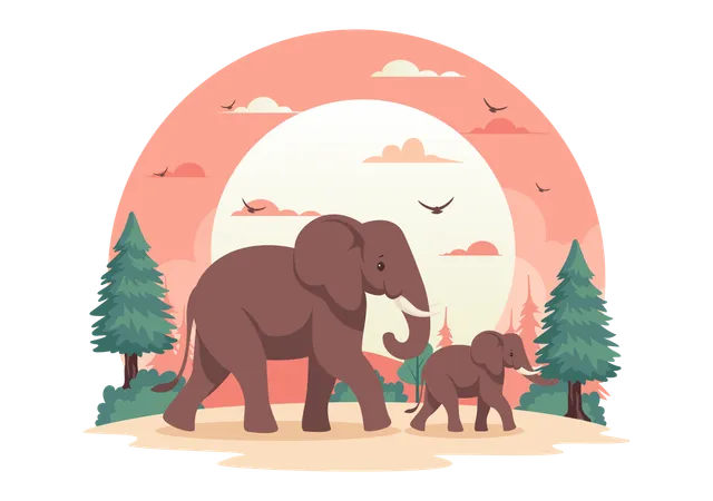 Dia del elefante  Ilustración