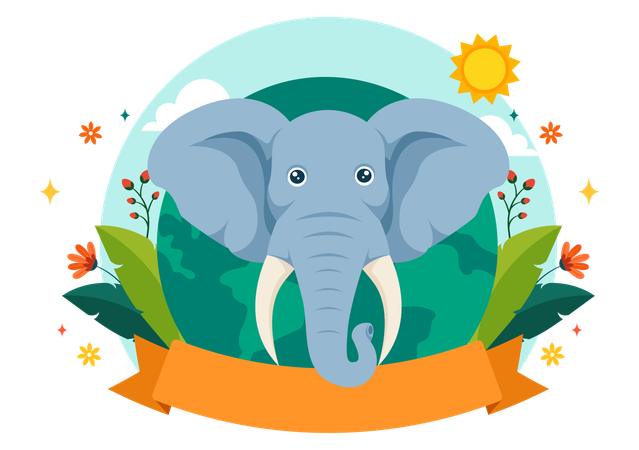 Dia do elefante  Ilustração