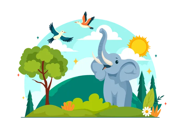 Dia do elefante  Ilustração