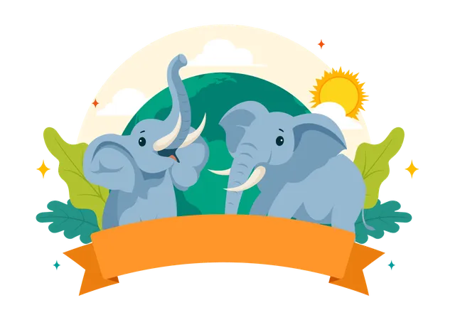 Dia do elefante  Ilustração