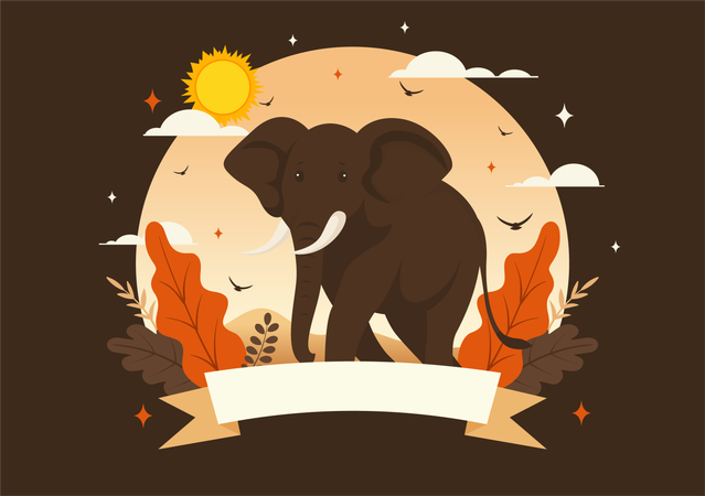 Dia global do elefante  Ilustração