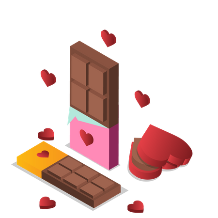 Chocolate dos namorados  Ilustração