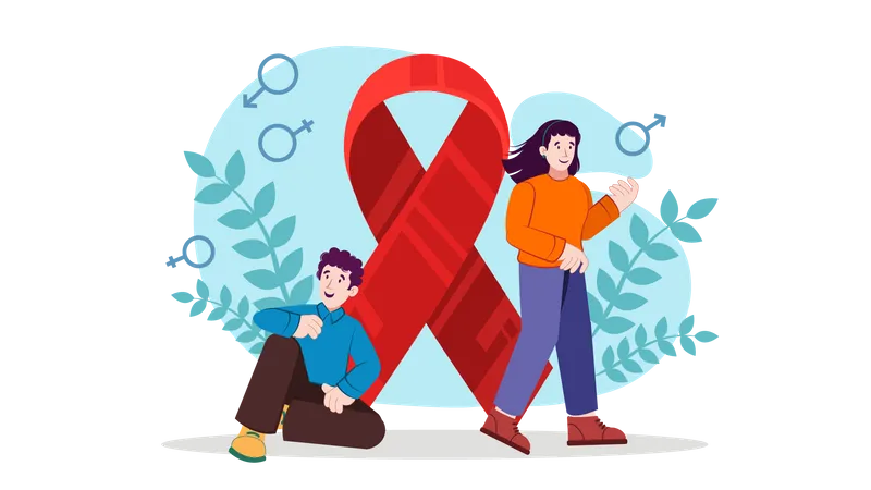 Dia internacional da aids  Ilustração