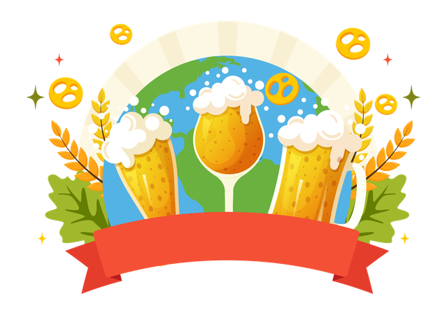 Dia internacional da cerveja  Ilustração