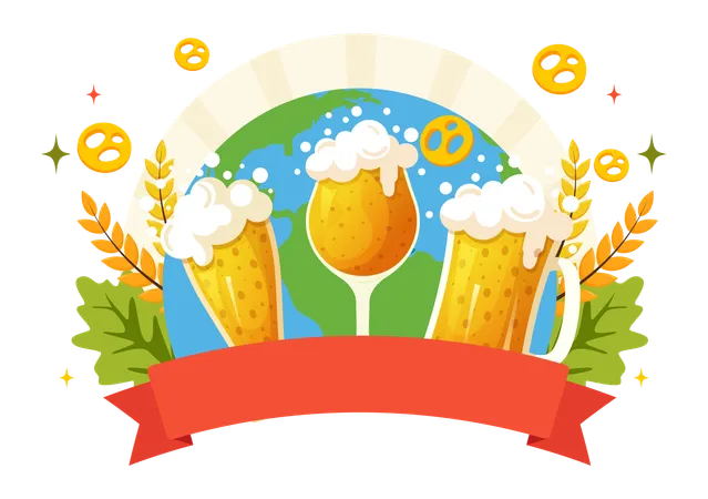 Dia internacional da cerveja  Ilustração