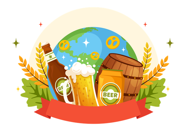 Dia internacional da cerveja  Ilustração