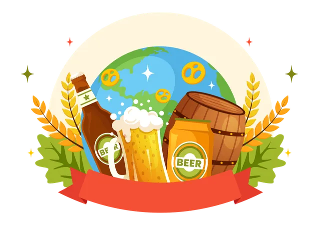 Dia internacional da cerveja  Ilustração