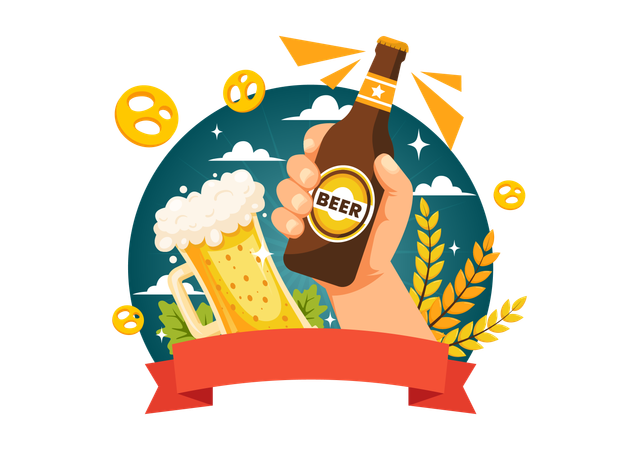 Dia internacional da cerveja  Ilustração