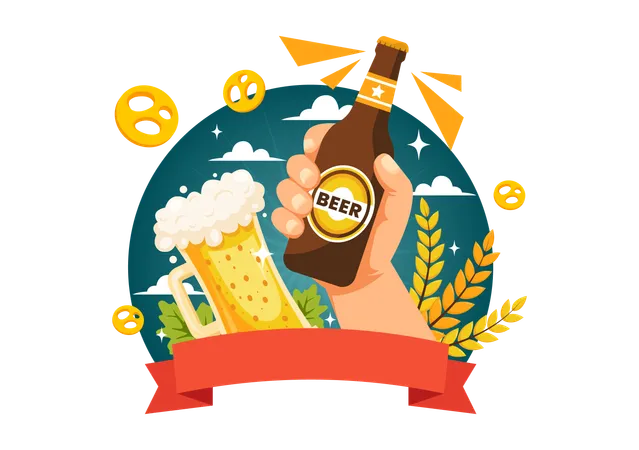 Dia internacional da cerveja  Ilustração