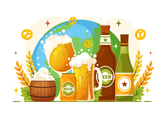 Dia internacional da cerveja  Ilustração