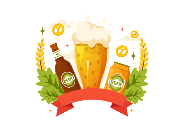 Dia internacional da cerveja  Ilustração