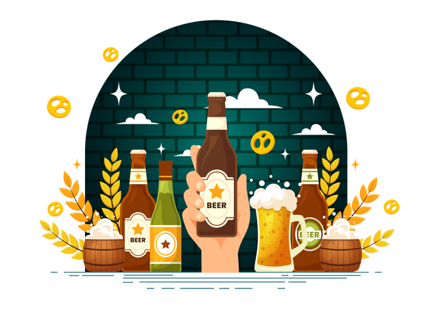 Dia internacional da cerveja  Ilustração