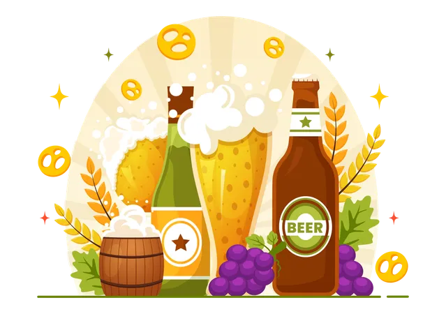 Dia internacional da cerveja  Ilustração