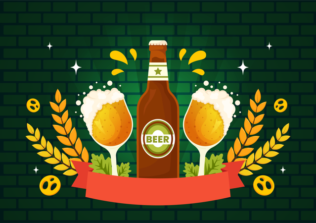 Dia internacional da cerveja  Ilustração