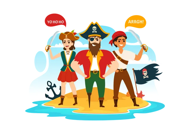 Día Internacional de Hablar como un Pirata  Ilustración