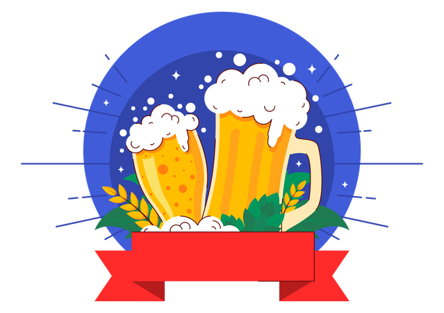 Dia internacional de la cerveza  Ilustración