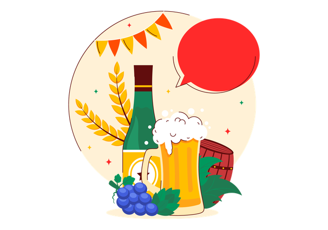 Dia internacional de la cerveza  Ilustración