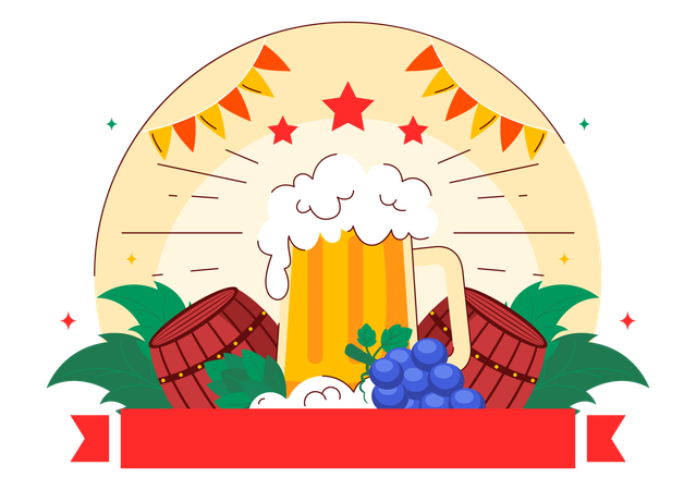 Dia internacional de la cerveza  Ilustración