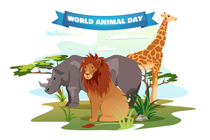 Dia internacional de los animales  Ilustración