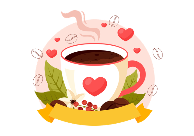 El Día Internacional del Café se celebra el 1 de octubre  Ilustración