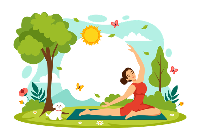 Día Internacional del Yoga  Ilustración