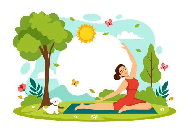 Día Internacional del Yoga  Ilustración