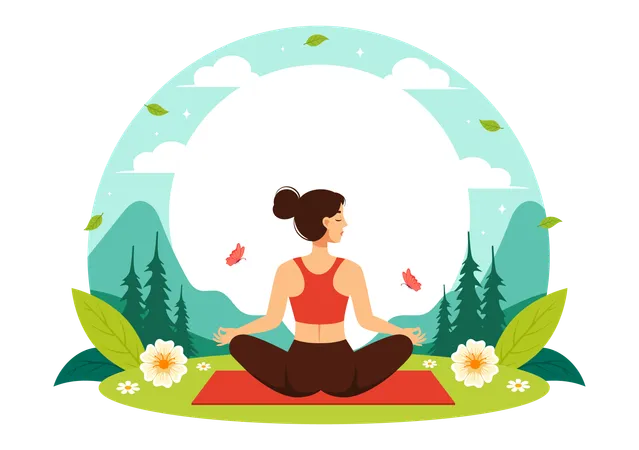 Día Internacional del Yoga  Ilustración