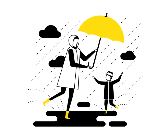 Día lluvioso  Ilustración