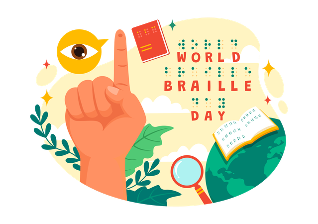 Día Mundial del Braille  Ilustración