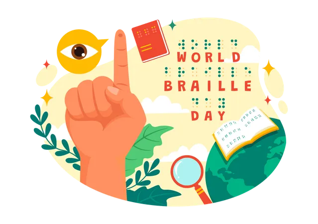 Día Mundial del Braille  Ilustración