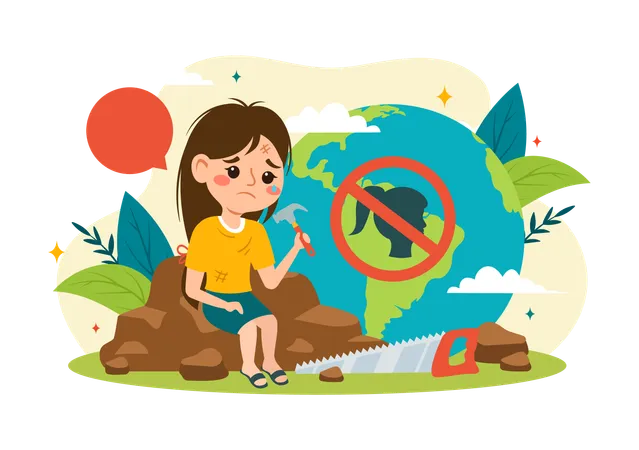 Día Mundial Contra el Trabajo Infantil  Ilustración