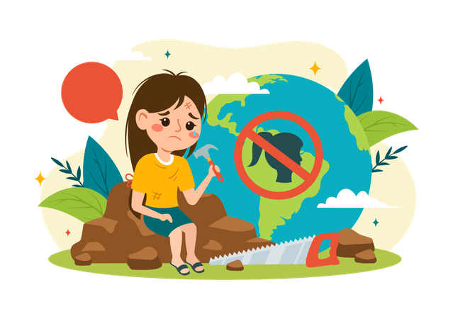 Dia Mundial Contra o Trabalho Infantil  Ilustração