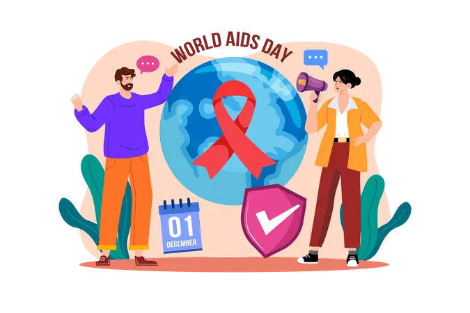 Dia Mundial da Aids  Ilustração
