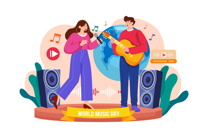 Dia Mundial da Musica  Ilustração