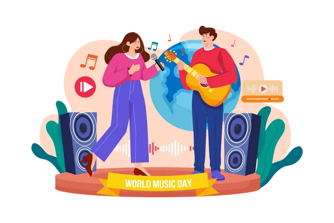 Dia Mundial da Musica  Ilustração