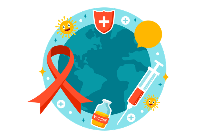 Dia Mundial da Vacina contra a Aids  Ilustração