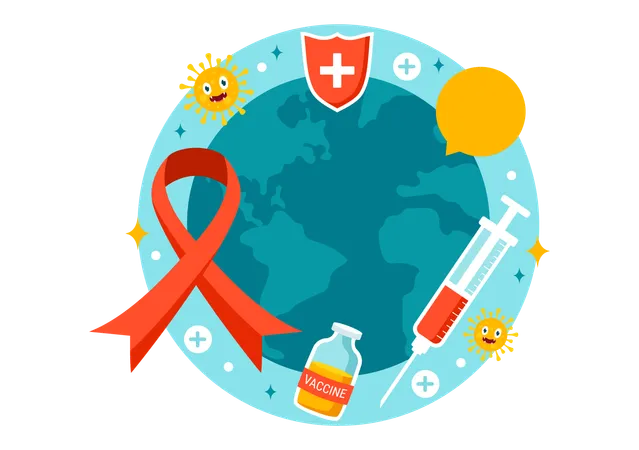 Dia Mundial da Vacina contra a Aids  Ilustração